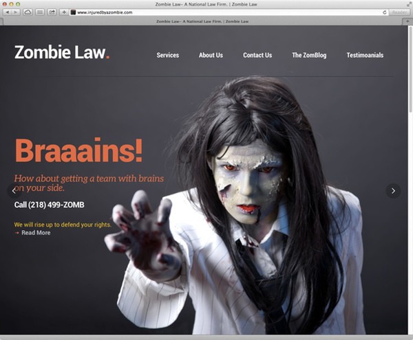 Screenshot: injuredbyazombie.com